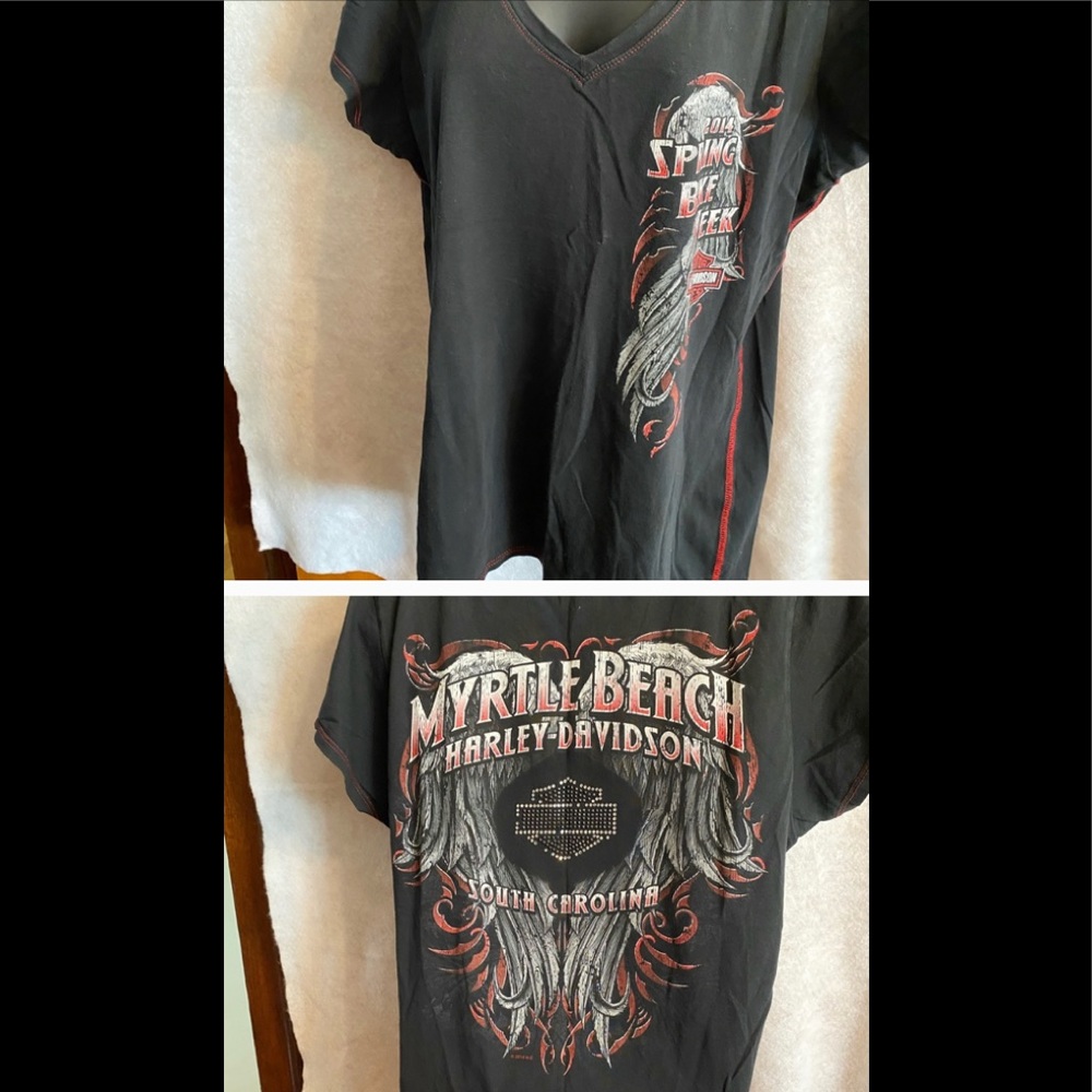 Harley Davidson Women’s Sz LG Tee BIKE WEEK 2014